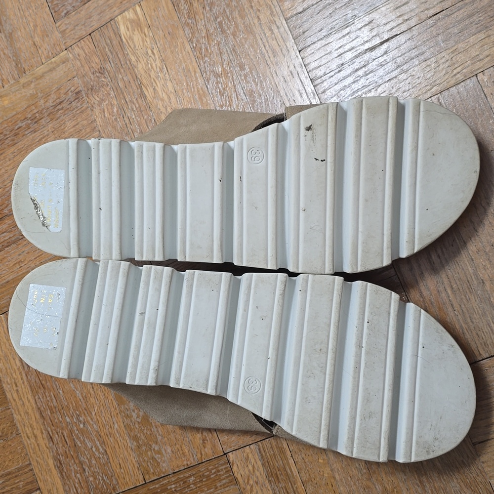 Silent D Racket Tan Suede Platform Sandals - image 8